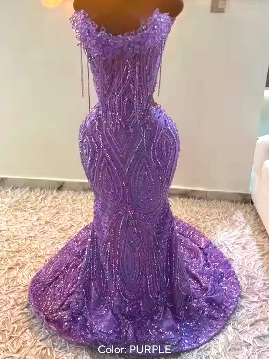 Dresses & Skirts - NEW Purple Beaded Corset Prom Dress